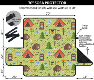 Cute Camping Pattern Print Sofa Protector