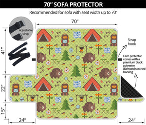 Cute Camping Pattern Print Sofa Protector