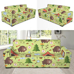 Cute Camping Pattern Print Sofa Slipcover