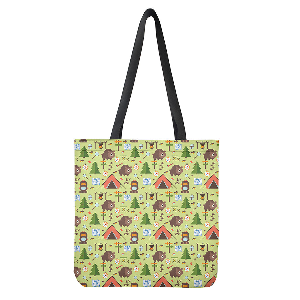 Cute Camping Pattern Print Tote Bag