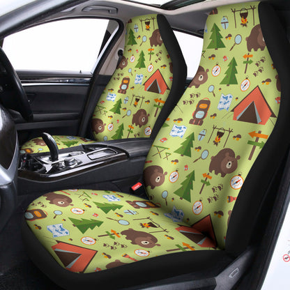 Cute Camping Pattern Print Universal Fit Car Seat Covers