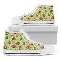 Cute Camping Pattern Print White High Top Sneakers