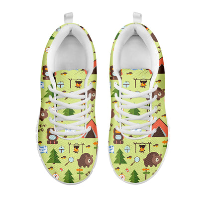 Cute Camping Pattern Print White Sneakers