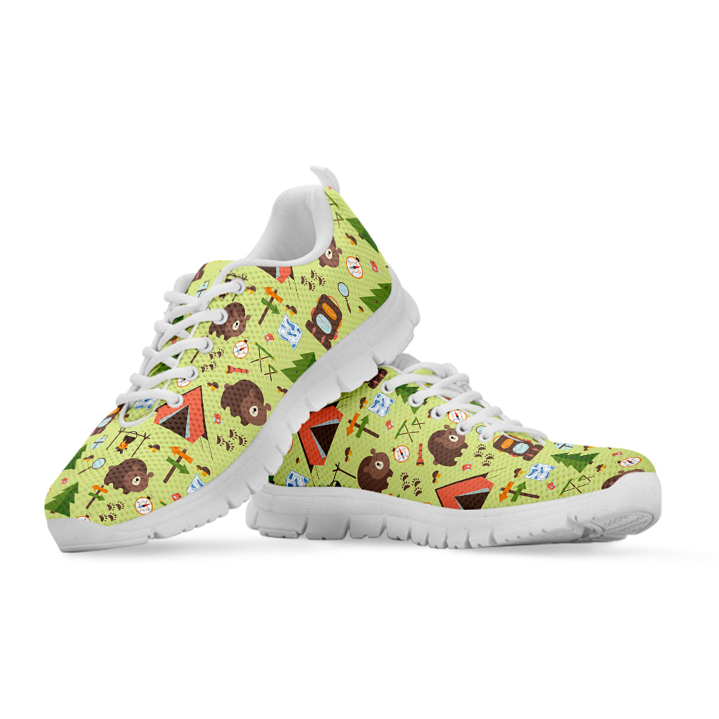 Cute Camping Pattern Print White Sneakers
