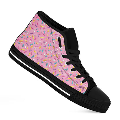 Cute Candy Pattern Print Black High Top Shoes