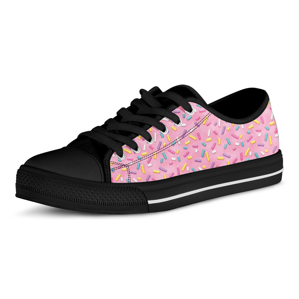 Cute Candy Pattern Print Black Low Top Shoes