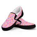 Cute Candy Pattern Print Black Slip On Sneakers