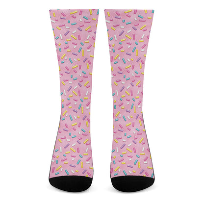 Cute Candy Pattern Print Crew Socks