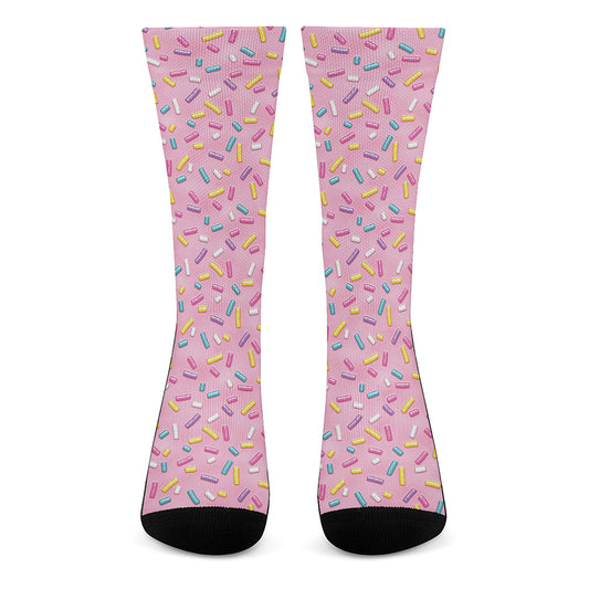 Cute Candy Pattern Print Crew Socks