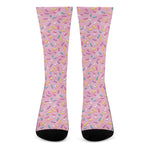 Cute Candy Pattern Print Crew Socks