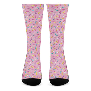 Cute Candy Pattern Print Crew Socks