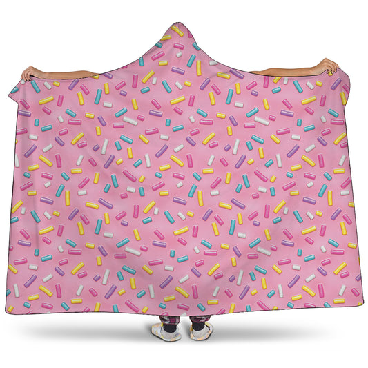Cute Candy Pattern Print Hooded Blanket