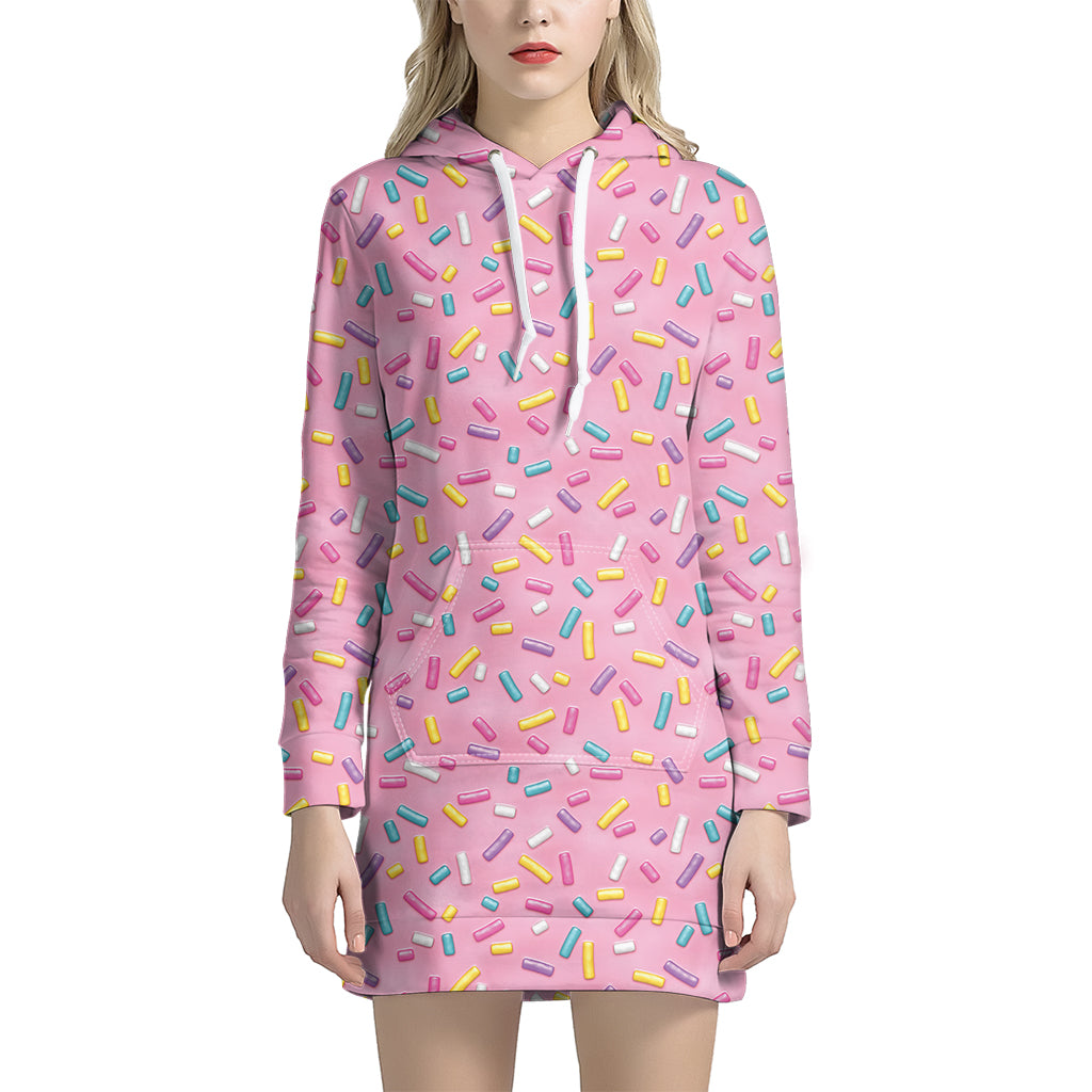 Cute Candy Pattern Print Hoodie Dress