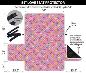 Cute Candy Pattern Print Loveseat Protector