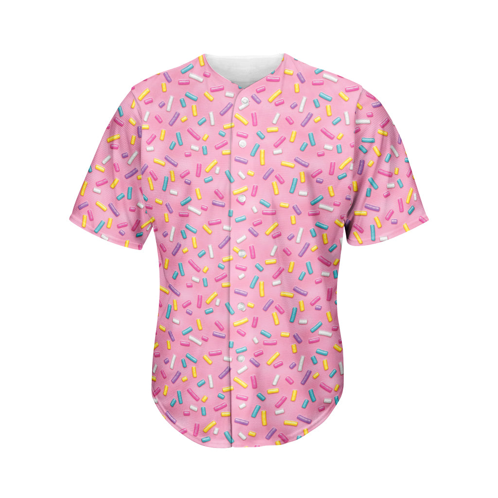 Cute Candy Pattern Print Men's Baseball Jersey