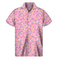 Cute Candy Pattern Print Men's Short Sleeve Shirt