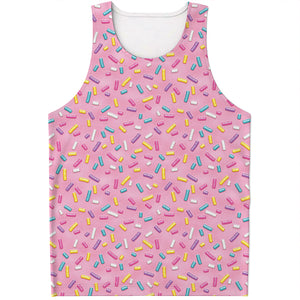 Cute Candy Pattern Print Men's Tank Top