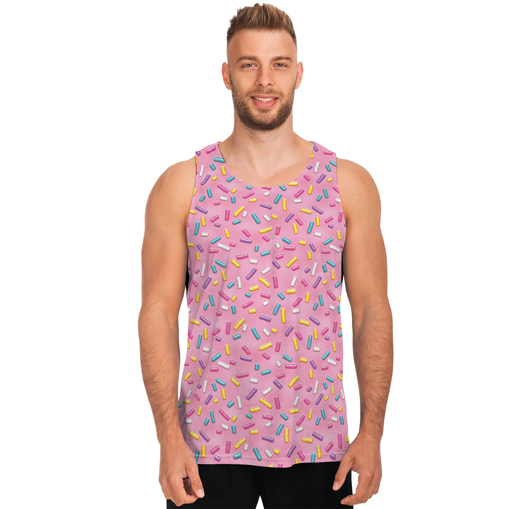 Cute Candy Pattern Print Men's Tank Top