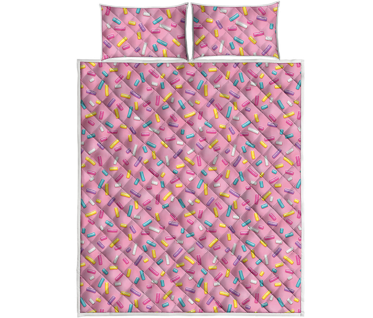Cute Candy Pattern Print Quilt Bed Set