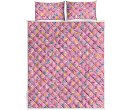 Cute Candy Pattern Print Quilt Bed Set