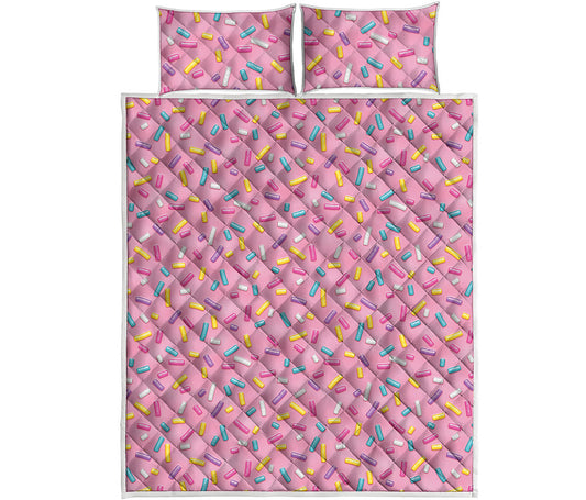 Cute Candy Pattern Print Quilt Bed Set
