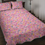 Cute Candy Pattern Print Quilt Bed Set