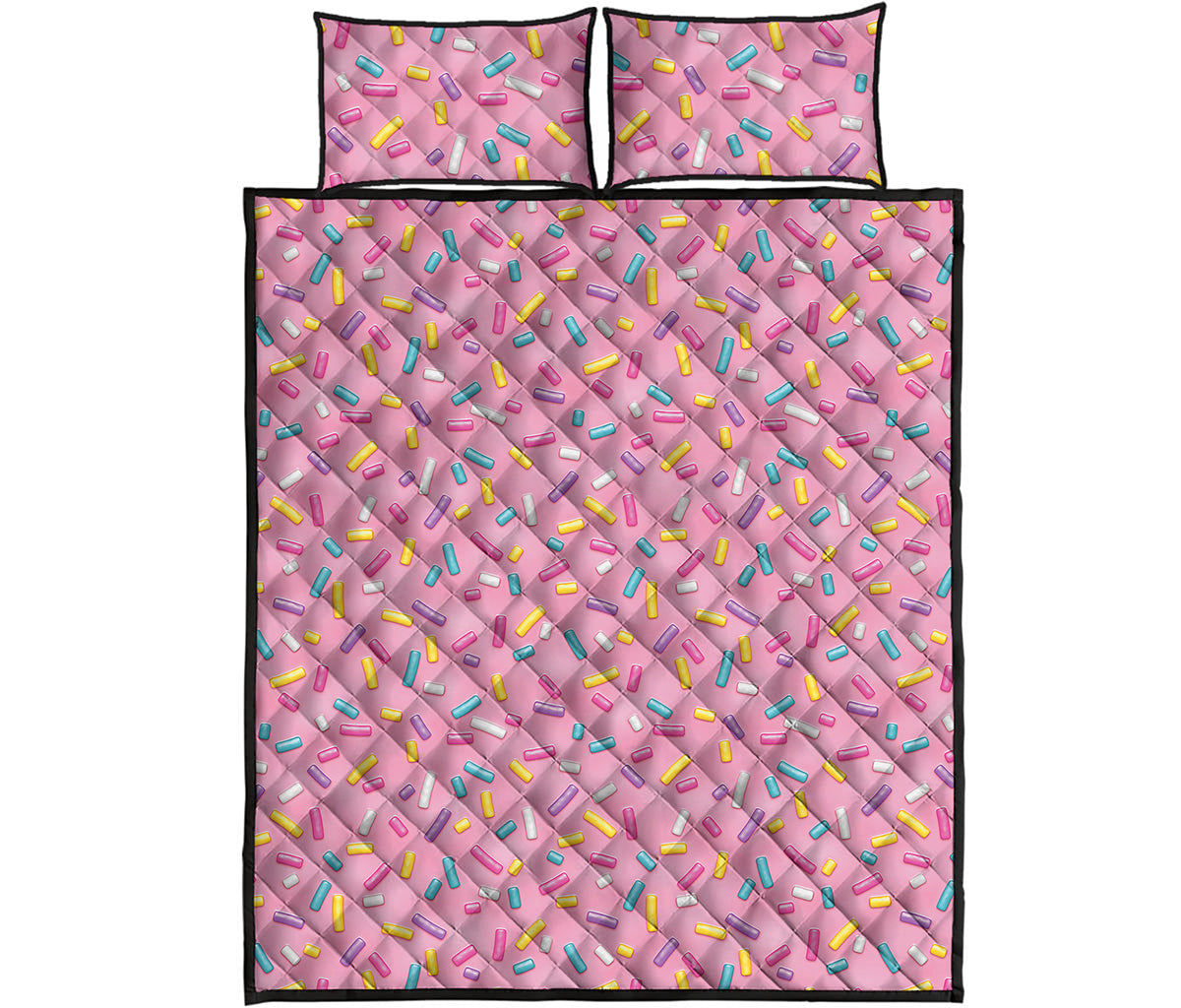 Cute Candy Pattern Print Quilt Bed Set