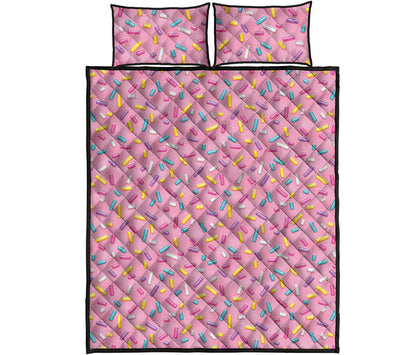 Cute Candy Pattern Print Quilt Bed Set