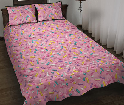 Cute Candy Pattern Print Quilt Bed Set