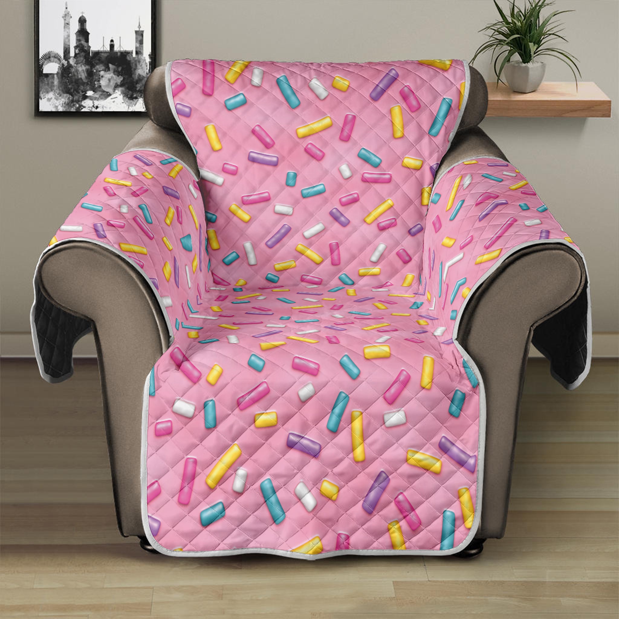 Cute Candy Pattern Print Recliner Protector