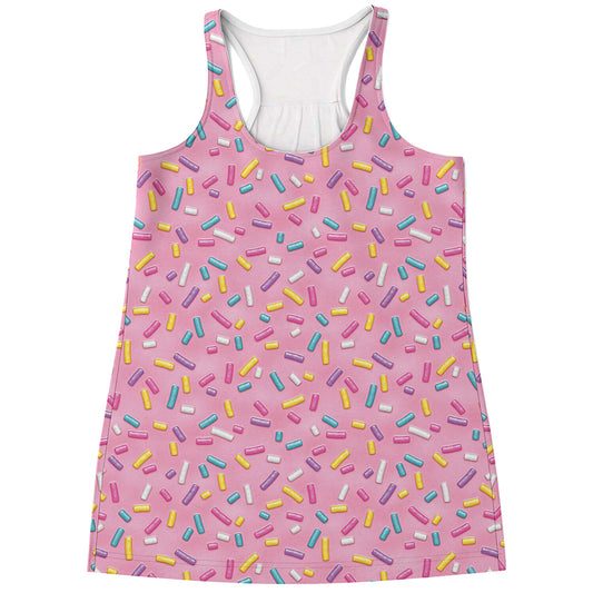 Cute Candy Pattern Print Women's Racerback Tank Top
