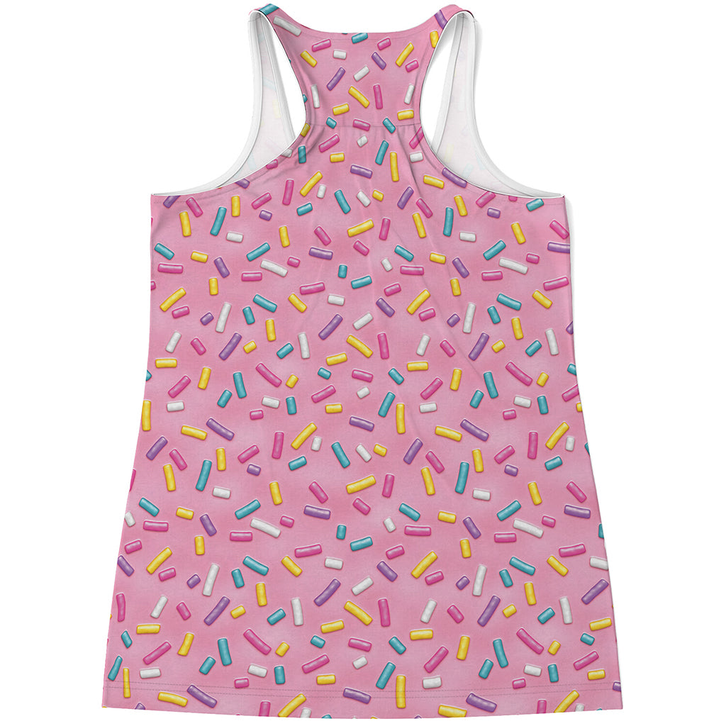 Cute Candy Pattern Print Women's Racerback Tank Top