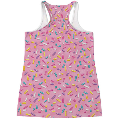 Cute Candy Pattern Print Women's Racerback Tank Top