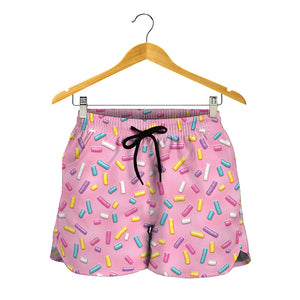 Cute Candy Pattern Print Women's Shorts