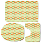 Cute Carrot Pattern Print 3 Piece Bath Mat Set