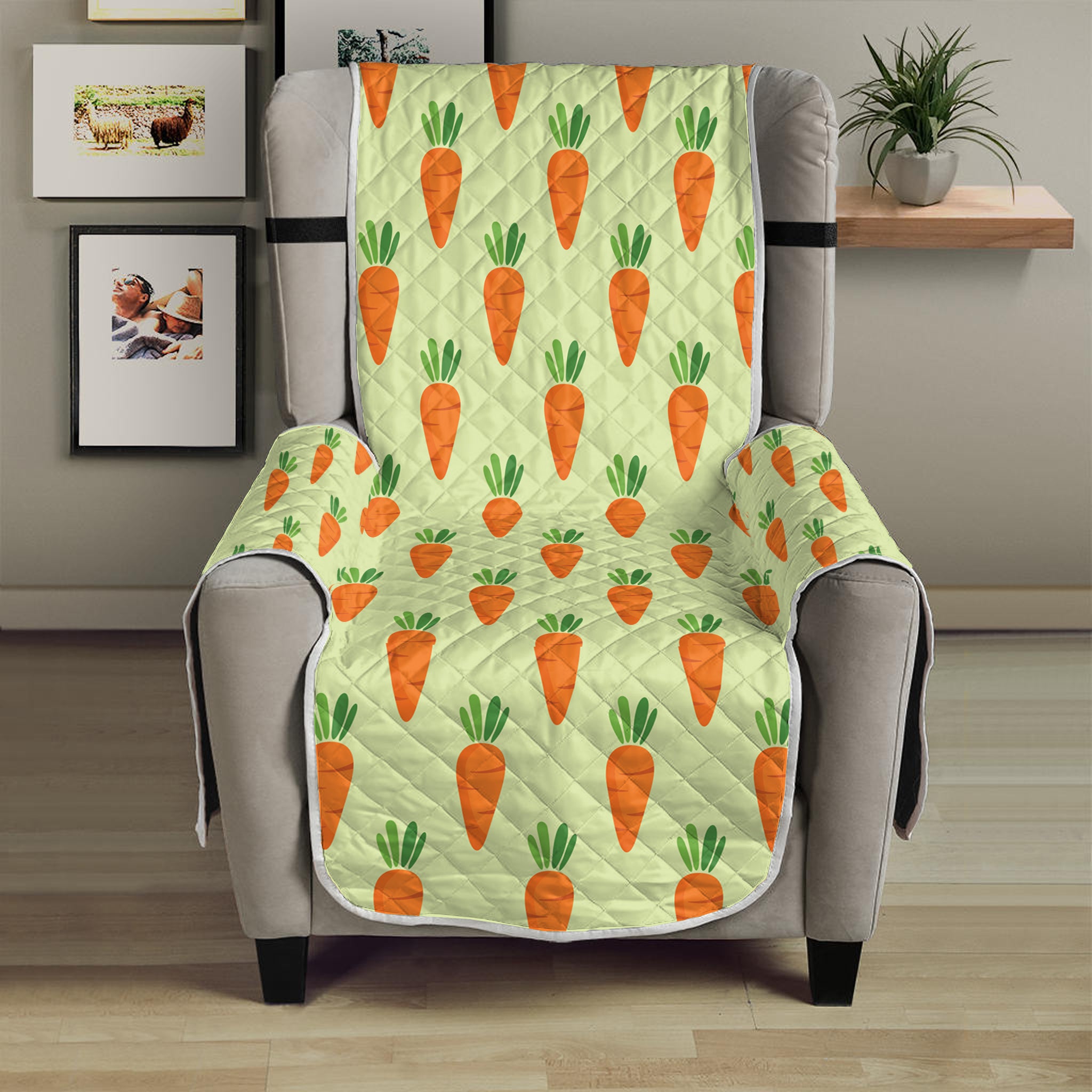 Cute Carrot Pattern Print Armchair Protector