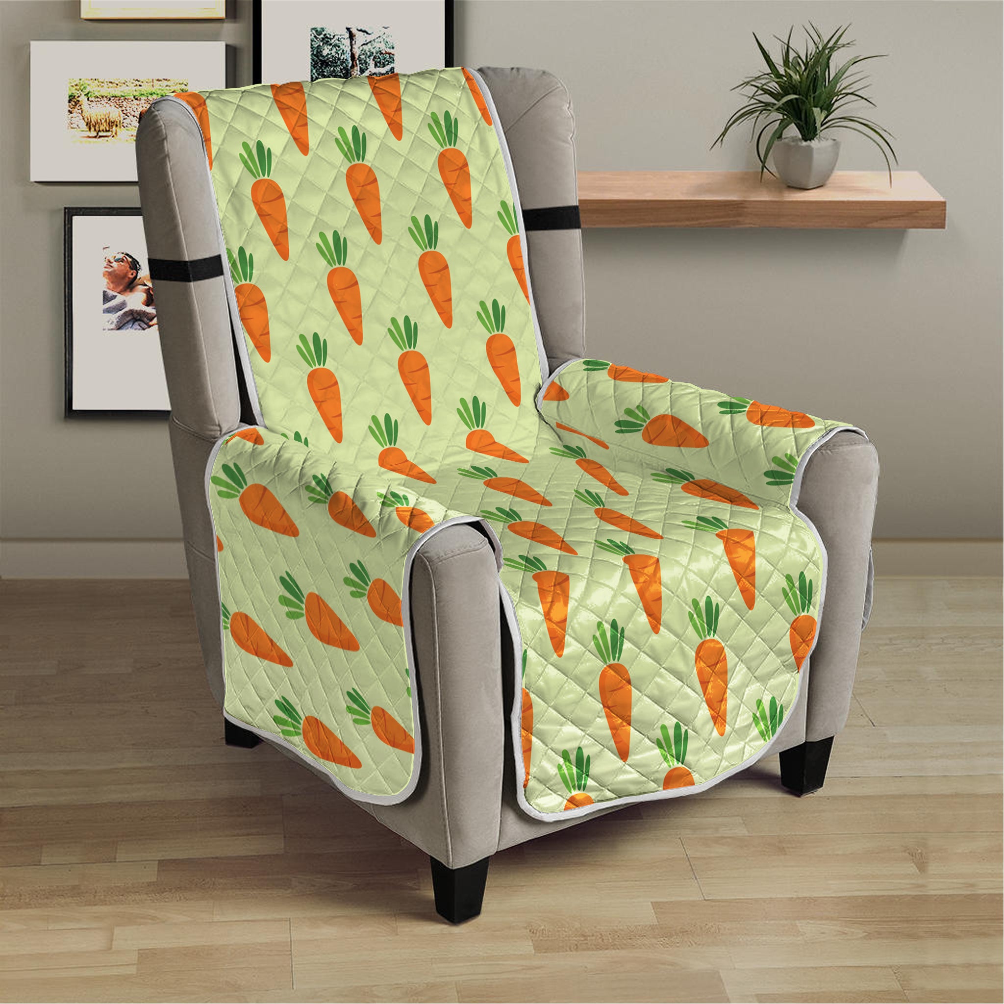 Cute Carrot Pattern Print Armchair Protector