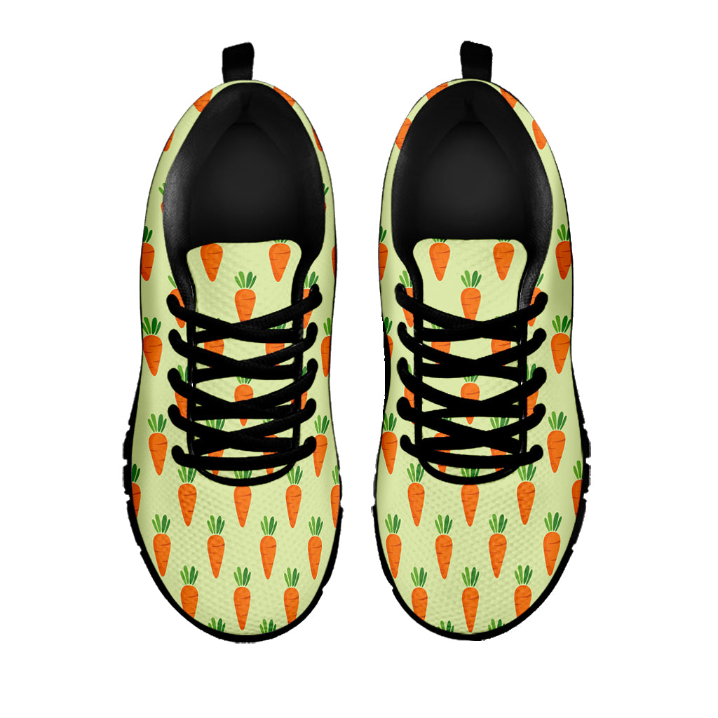 Cute Carrot Pattern Print Black Sneakers