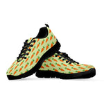 Cute Carrot Pattern Print Black Sneakers