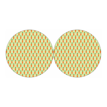 Cute Carrot Pattern Print Car Coasters