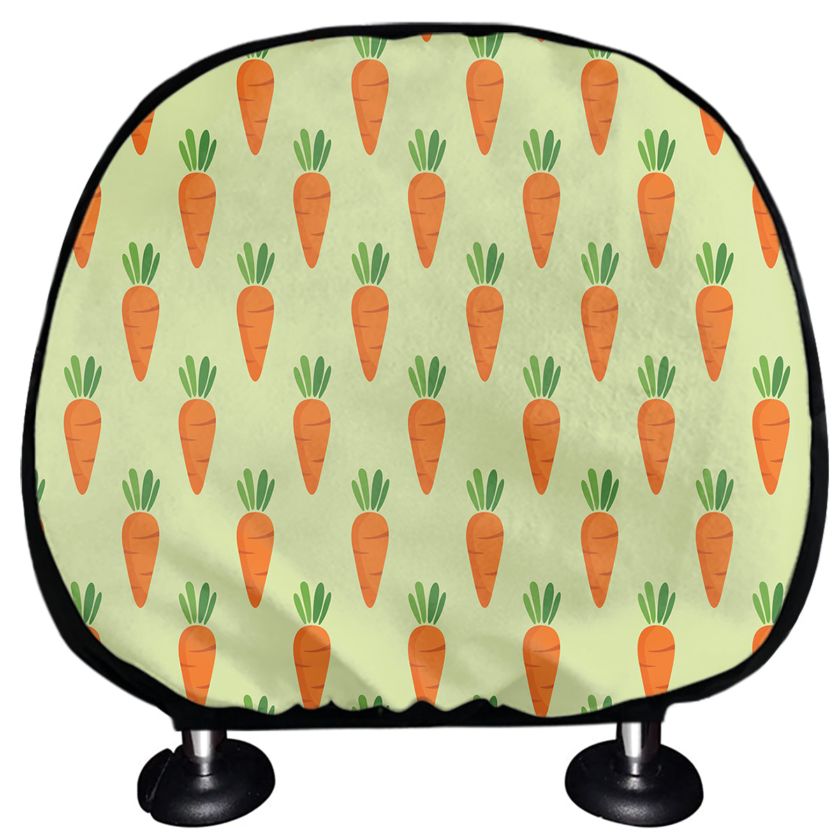 Cute Carrot Pattern Print Car Headrest Covers