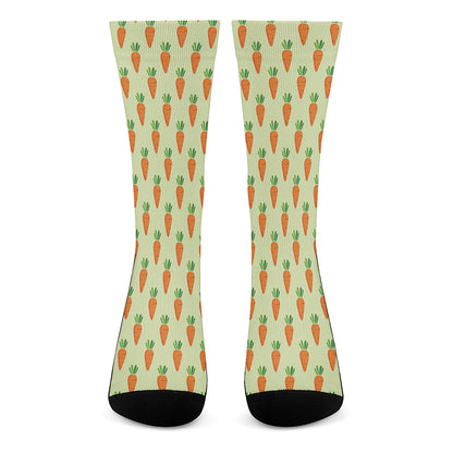 Cute Carrot Pattern Print Crew Socks