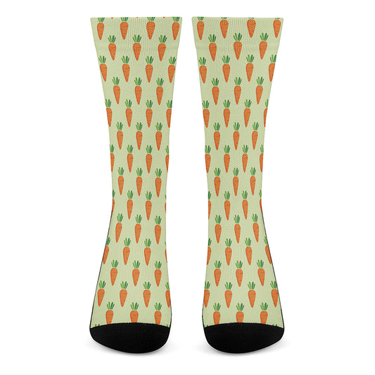 Cute Carrot Pattern Print Crew Socks