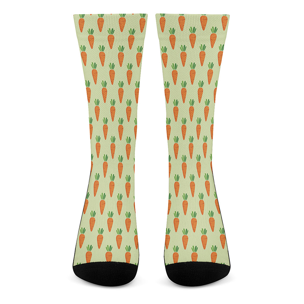 Cute Carrot Pattern Print Crew Socks