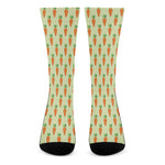 Cute Carrot Pattern Print Crew Socks