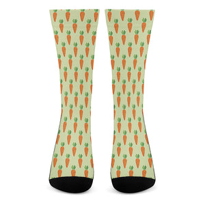 Cute Carrot Pattern Print Crew Socks