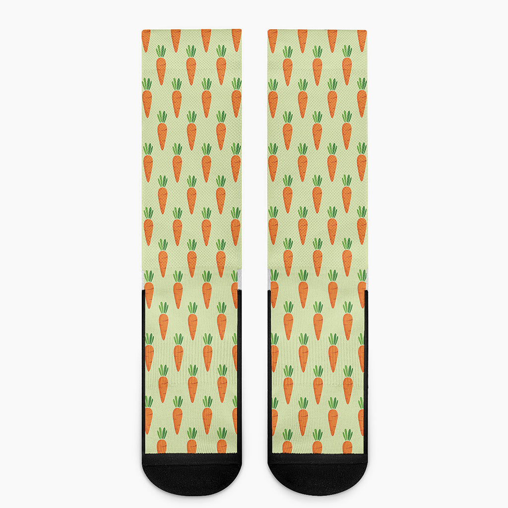 Cute Carrot Pattern Print Crew Socks