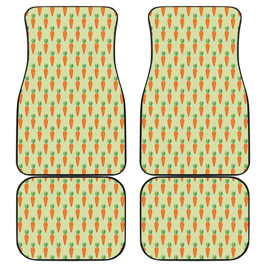 Cute Carrot Pattern Print Front and Back Car Floor Mats