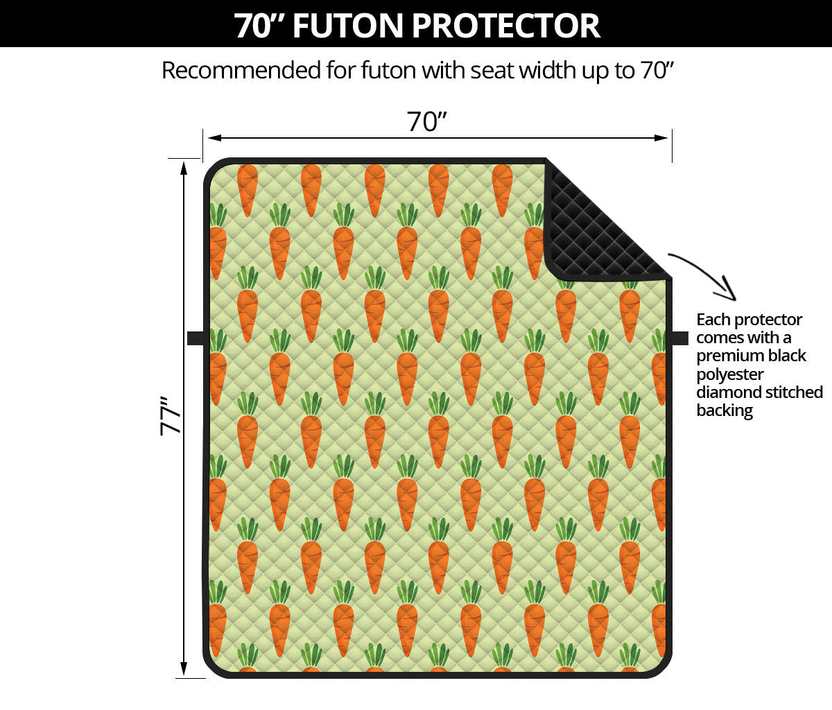 Cute Carrot Pattern Print Futon Protector