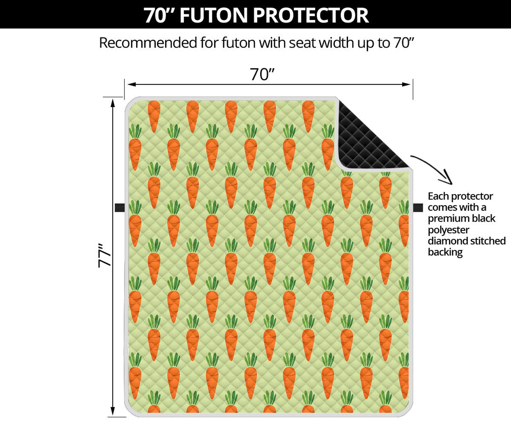 Cute Carrot Pattern Print Futon Protector